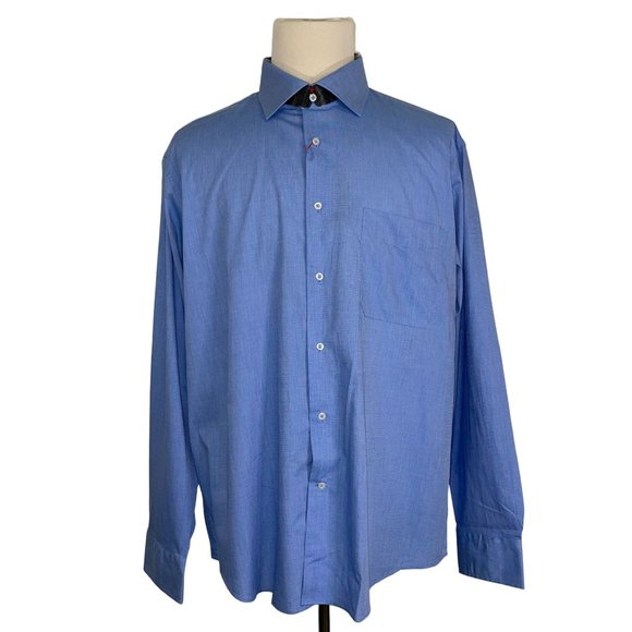 NWT Pierre Cardin Button Down Classy Long Sleeve Blue Men's Shirt